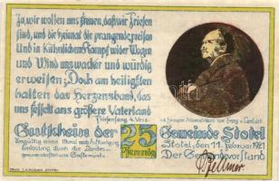 Német Birodalom / Weimari Köztársaság / Stotel 1921. 25Pf (4x) 4 klf db, teljes sor T:I