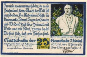 Német Birodalom / Weimari Köztársaság / Stotel 1921. 25Pf (4x) 4 klf db, teljes sor T:I