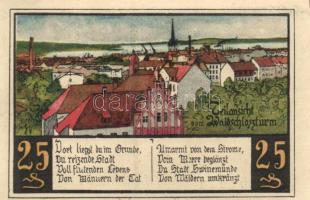 Német Birodalom / Weimari Köztársaság / Swinemünde DN 25Pf + 50Pf + 75Pf + 1M 4 klf db, teljes sor T...