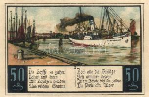 Német Birodalom / Weimari Köztársaság / Swinemünde DN 25Pf + 50Pf + 75Pf + 1M 4 klf db, teljes sor T...