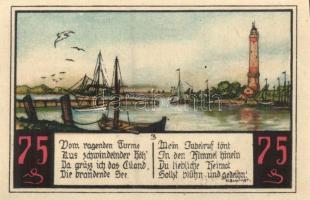 Német Birodalom / Weimari Köztársaság / Swinemünde DN 25Pf + 50Pf + 75Pf + 1M 4 klf db, teljes sor T...