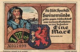 Német Birodalom / Weimari Köztársaság / Swinemünde DN 25Pf + 50Pf + 75Pf + 1M 4 klf db, teljes sor T...