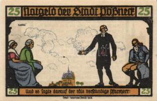 Német Birodalom / Weimari Köztársaság / Pößneck 1921. 25Pf (3x) + 50Pf (3x) + 75Pf (4x) össz. 10 klf db, teljes sor T:I