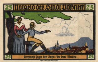 Német Birodalom / Weimari Köztársaság / Pößneck 1921. 25Pf (3x) + 50Pf (3x) + 75Pf (4x) össz. 10 klf...