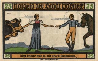 Német Birodalom / Weimari Köztársaság / Pößneck 1921. 25Pf (3x) + 50Pf (3x) + 75Pf (4x) össz. 10 klf...