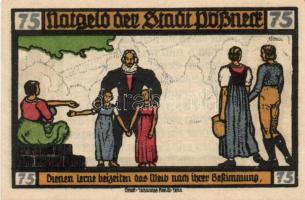 Német Birodalom / Weimari Köztársaság / Pößneck 1921. 25Pf (3x) + 50Pf (3x) + 75Pf (4x) össz. 10 klf...