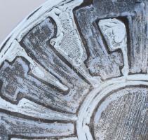 Iparművész dísz tál. Mázas kerámia, jelzett, hibátlan d: 20 cm