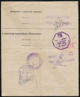 1947 Kétnyelvű, magyar-orosz utazási igazolvány