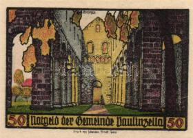 Német Birodalom / Weimari Köztársaság / Paulinzella 1922. 25Pf (2x) + 50Pf (4x) 6 klf db, teljes sor T:I