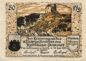 Német Birodalom / Weimari Köztársaság / Frankenhausen 1921. 50Pf (6x) 6 klf db, teljes sor T:I-