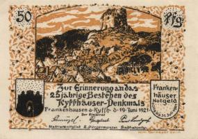 Német Birodalom / Weimari Köztársaság / Frankenhausen 1921. 50Pf (6x) 6 klf db, teljes sor T:I-