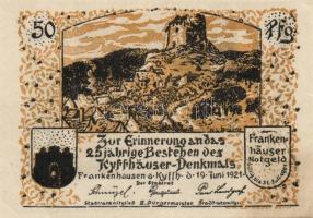 Német Birodalom / Weimari Köztársaság / Frankenhausen 1921. 50Pf (6x) 6 klf db, teljes sor T:I-