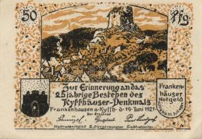 Német Birodalom / Weimari Köztársaság / Frankenhausen 1921. 50Pf (6x) 6 klf db, teljes sor T:I-