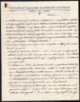 1912 Felsősófalva Szövetkezet (Erdély) levele