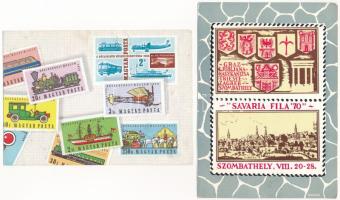 10 db MODERN bélyeges motívum képeslap / 10 modern stamp motive postcards