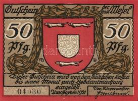 Német Birodalom / Weimari Köztársaság / Wesel 1921. 50Pf (3x) 3 klf db, teljes sor T:I