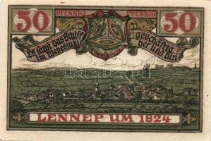 Német Birodalom / Weimari Köztársaság / Lennep 1921. 50Pf (3x) + 75Pf (4x) 7 klf db, teljes sor T:I ...