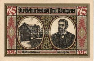 Német Birodalom / Weimari Köztársaság / Lennep 1921. 50Pf (3x) + 75Pf (4x) 7 klf db, teljes sor T:I ...