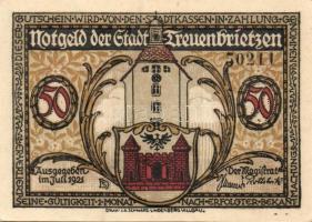 Német Birodalom / Weimari Köztársaság / Freuenbrietzen 1921. 50Pf (6x) 6 klf db, teljes sor T:I