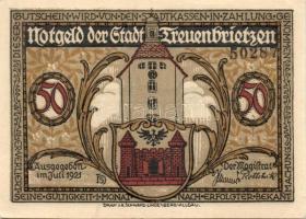 Német Birodalom / Weimari Köztársaság / Freuenbrietzen 1921. 50Pf (6x) 6 klf db, teljes sor T:I