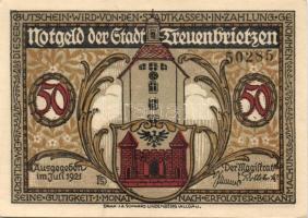 Német Birodalom / Weimari Köztársaság / Freuenbrietzen 1921. 50Pf (6x) 6 klf db, teljes sor T:I