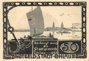 Német Birodalom / Weimari Köztársaság / Ohlau 1921. 50Pf (6x) 6 klf db, teljes sor T:I