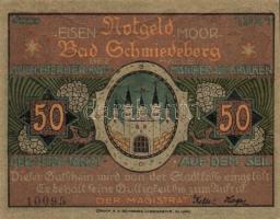 Német Birodalom / Weimari Köztársaság / Schmiedeberg 1921. 50Pf (6x) 6 klf db, teljes sor T:I