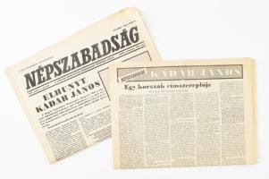 1989 A Népszabadság július 7-i száma, benne Kádár János halála