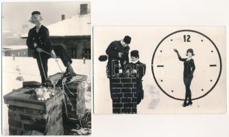 4 db MODERN retro újévi üdvözlő képeslap / 4 modern retro New Year greeting postcards