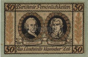 Német Birodalom / Weimari Köztársaság / Lauchstedt 1921. 50Pf (4x) 4 klf db, teljes sor T:I