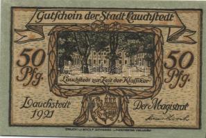 Német Birodalom / Weimari Köztársaság / Lauchstedt 1921. 50Pf (4x) 4 klf db, teljes sor T:I