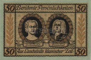 Német Birodalom / Weimari Köztársaság / Lauchstedt 1921. 50Pf (4x) 4 klf db, teljes sor T:I