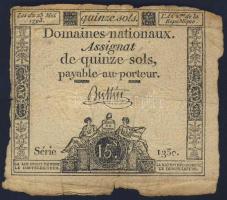Franciaország/Domaines Nationaux 1793.5.23. 15S "Assignat" T:III