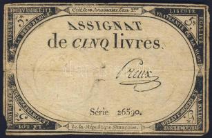 Franciaország/Köztársaság 1793. 5L "Assignat" T:III