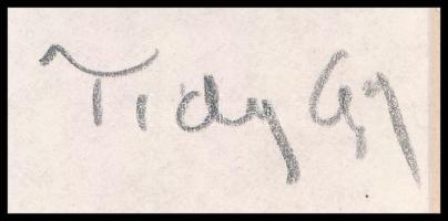 Tichy Gyula (1879-1920): Nő könyvvel, nyomat, paszpartuban, utólagos jelzéssel 12×9 cm