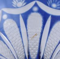 Kristály váza, ezüst (Ag) talapzatban, jelzett, kis kopással, m: 19,5 cm