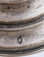 Kristály váza, ezüst (Ag) talapzatban, jelzett, kis kopással, m: 19,5 cm