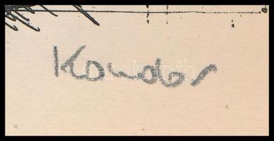 Kondor Béla (1931-1972): Verekedés, rézkarc, papír, paszpartuban, utólagos jelzéssel, 16×9 cm