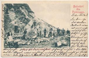 1902 Dobrogea, Dobruja, Dobrudscha; Cariera de piatra "Jacob deal" (Macin) / stone quarry (EK)