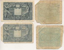 Olaszország / Szövetséges megszállás 1943. 5L + 10L + 1944. 10L (2x) T:VG közte szakadás, folt, tűly...
