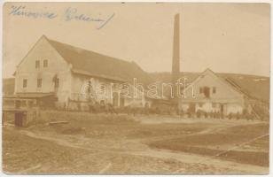 Hynovychi, Hinowice (Galicia); WWI military, soldiers at the factory. photo (EB)