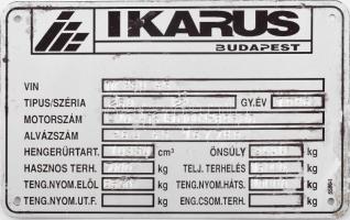 Ikarus 260 gyártási tábla, fém, 10x16 cm