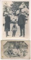 17 db régi első és második világháborús katonai fotó képeslap és fotó, vegyes méretben / 17 pre-1945...