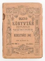 Irk Albert: Nemzetközi jog. + Réz Mihály: Külpolitikai tanulmányok. Olcsó Könyvtár 1894-1902. sz. és 1911-1917. sz. Bp., 1918, Franklin-Társulat. Kiadói papírkötés, sérült állapotban, az egyik kötet szétvált.