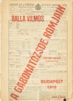 Balla Vilmos: A gabonatőzsde romjain. Bp., 1918, Légrády. Kiadói papírkötés, szakadt borítóval, sérült gerinccel, kijáró lapokkal.