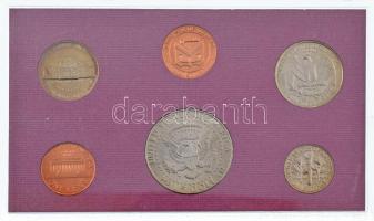 Amerikai Egyesült Államok 1993D 1c-1/2$ (5xklf) forgalmi sor dísztokban + pénzverdei zseton T:BU 
U...