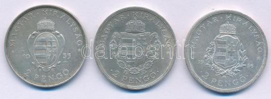 1935. 2P Ag "Pázmány" + 1935. 2P Ag "Rákóczi" + 1936. 2P Ag "Liszt Ferenc&q...