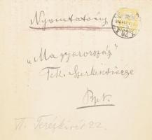 1916 Bp., "Riadó minden fegyvert bíró magyarhoz" - hadba vonulásra biztató plakát, hajtott...