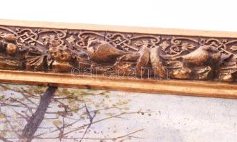 Végh jelzéssel: Őszi táj. Olaj, vászon, dekoratív keretben, kis sérüléssel