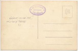 1932 Fogaras, Fagaras; Román katonai felvonulás, gyógyszertár, M. E. Wolf üzlete / Romanian military...